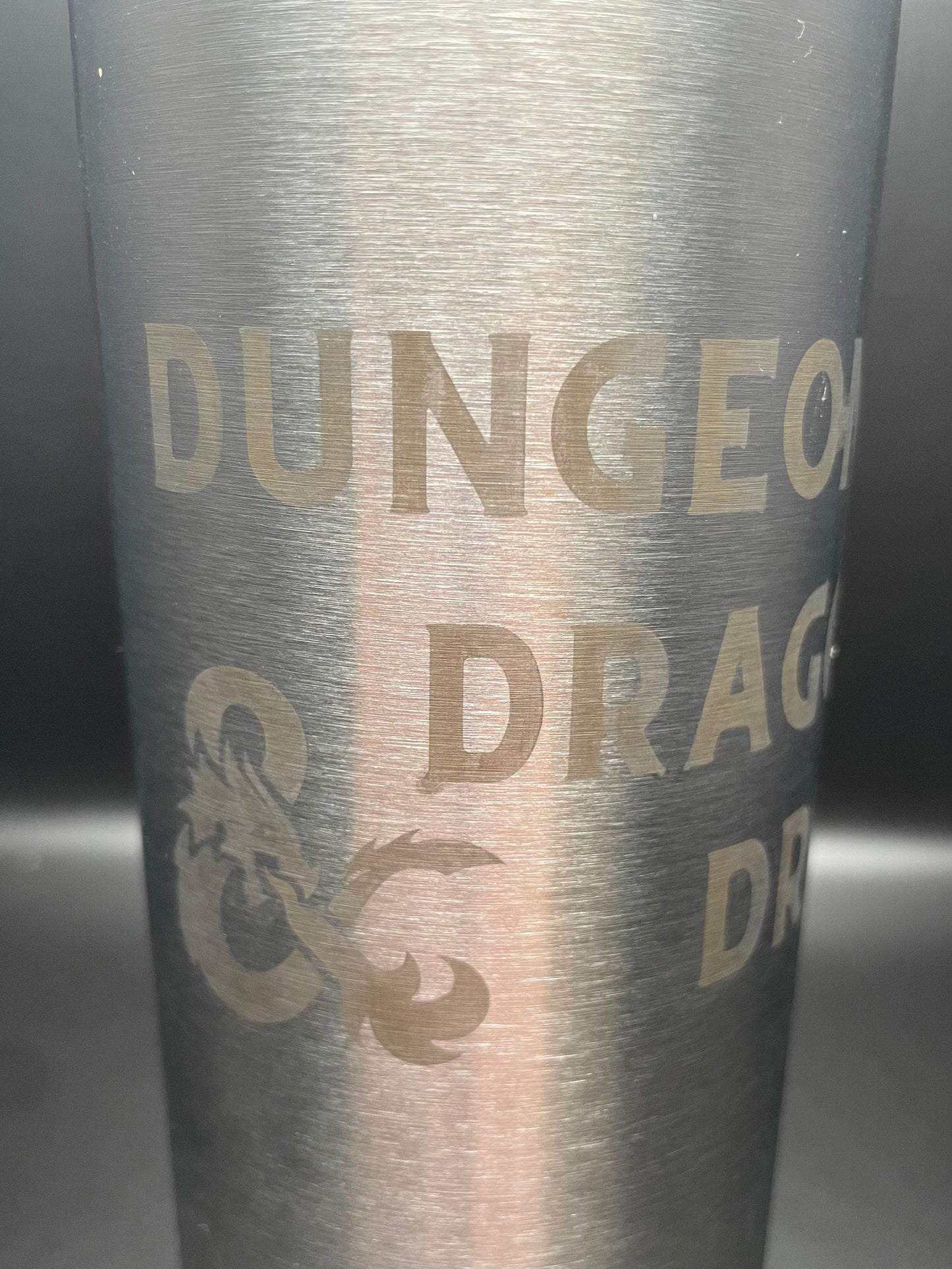 D&D Etched Stainless Steel Insulated Tumbler w/ Straw & Lid