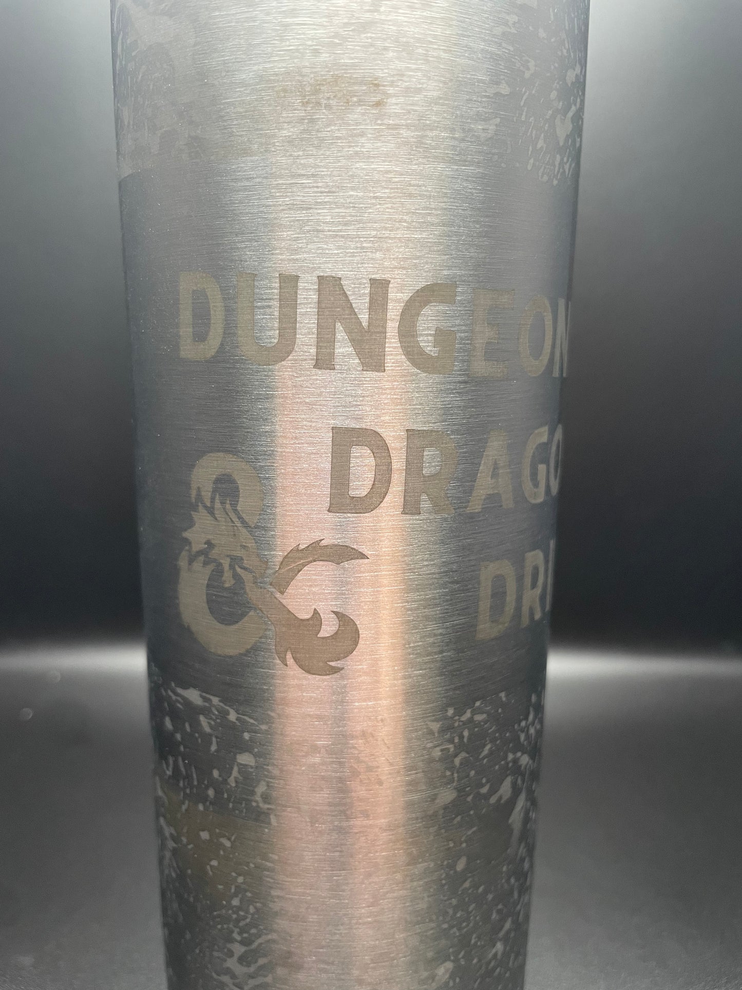 D&D Etched Stainless Steel Insulated Tumbler w/ Straw & Lid