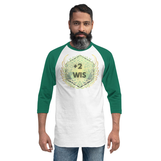 “+2 Wisdom” 3/4 sleeve raglan shirt