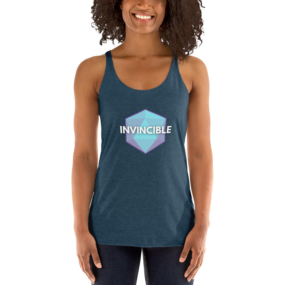 “Invincible D20 Stats” Women's Racerback Tank